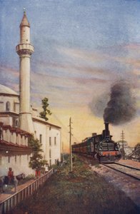 Az Orient Express behajózik Konstantinápolyba, elhaladva az S Sophie mecset mellett alkotó: English School